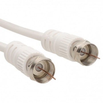 10m White RG59 Coax Cable F Plug to Plug for Satellite TV