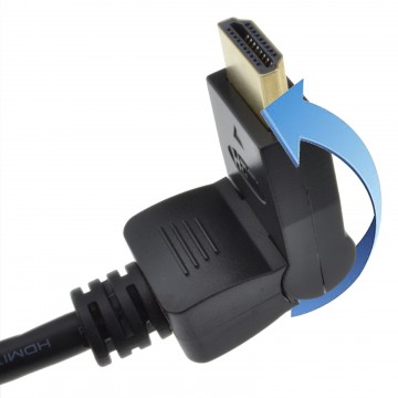 180 Degree Swivel Ended Multi Angle HDMI Cable Lead Gold 2m