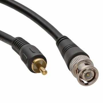 Pure Copper CCTV BNC to Phono Plug Cable Gold Connectors  1m