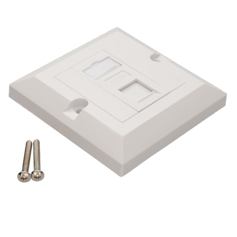 RJ45 Face Plate Wall Sockets Cat5E Single 1 Port with Euro Module Jacks