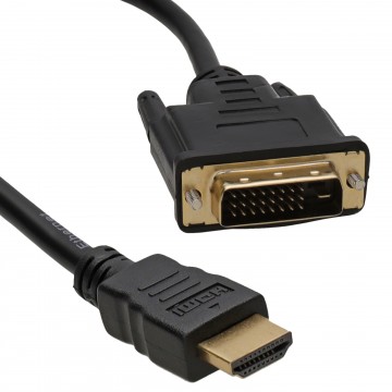 DVI-D 24+1pin Male to HDMI Digital Video Cable Lead GOLD  1m