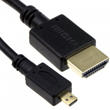 Micro D HDMI High Speed Cable to HDMI for Tablets & Cameras 1080P  1m