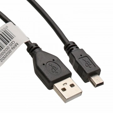 USB 2.0 24AWG Hi-Speed A to mini-B 5 pin Cable Power & Data Lead 1.8m