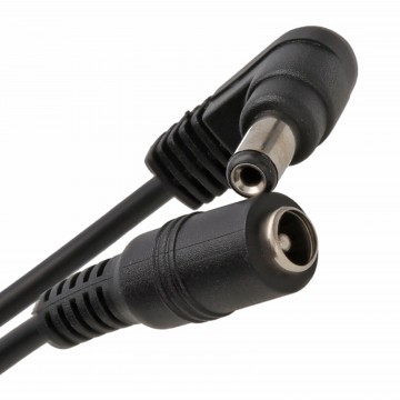 5.5 x 2.1mm Right Angled DC Power Male Female CCTV Extension Cable  1m