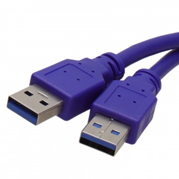 USB 3.0 SuperSpeed Type A Plug to A Plug Cable Lead Blue 0.5m 50cm
