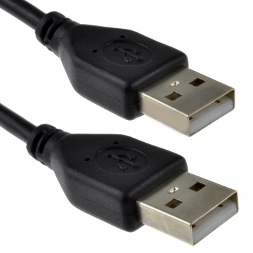 USB 2.0 24AWG A to A (Male to Male) High-Speed BLACK Cable 1.8m 6ft