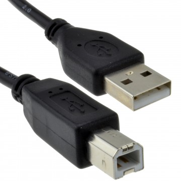 USB 2.0 24AWG High Speed Cable Printer Lead A to B BLACK  1.8m