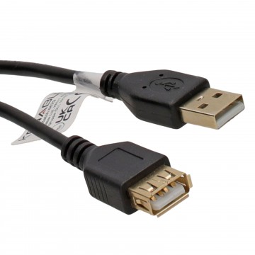 GOLD USB 2.0 EXTENSION Lead 24AWG High Speed Cable A Plug to Socket 1.8m
