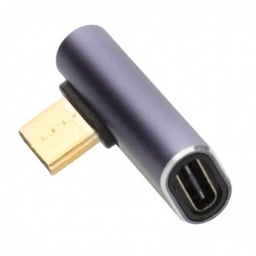 USB4 40 Right Angle Adapter 90/270 Horizontal Socket 40Gbps USB-C Male to Female