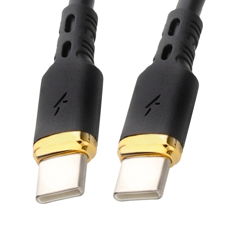 Metal Ended TPE USB-C to USB-C Mobile Phone Charging Data Cable 65W 1m Black Metal Ended TPE USB-C to USB-C Mobile Phone Charging Data Cable 65W 1m Black