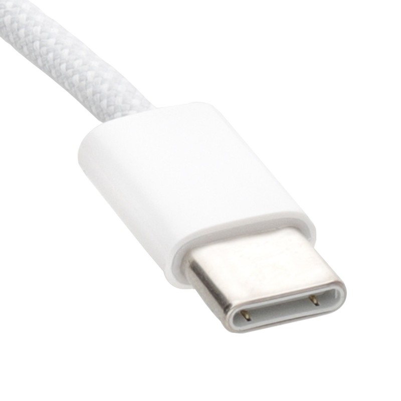 Braided 65W USB Type C Sync Charging Cable to USB C Lead for iPhone 15 iPad 1m White