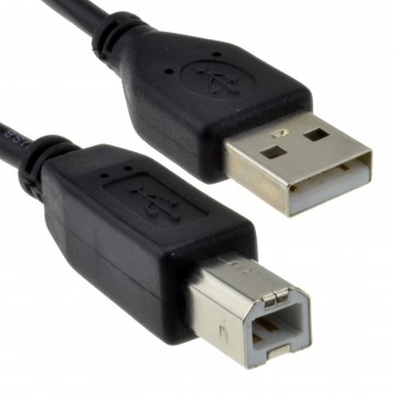 USB 2.0 24AWG High Speed Cable Printer Lead A to B BLACK  0.3m 30cm