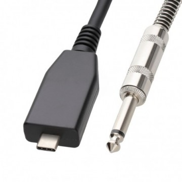 USB-C to 6.35mm Mono Jack Plug Guitar Instrument Lead 3m Black