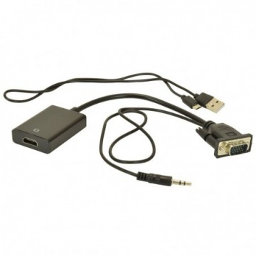 VGA Plug and 3.5mm Audio Jack to HDMI Socket Adapter Kit With USB Power Cable