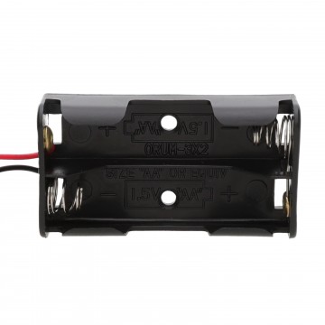 2 x AA Wired Battery Holder Housing Solder Terminal Connector Block Wired in Black