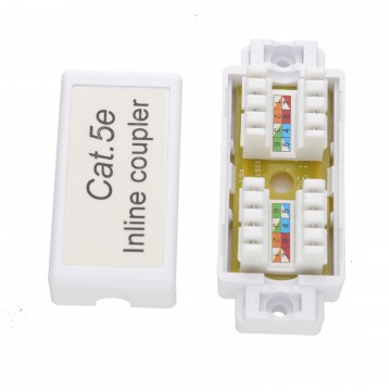 Inline Punch Down Coupler for Lan Cables CAT5e White