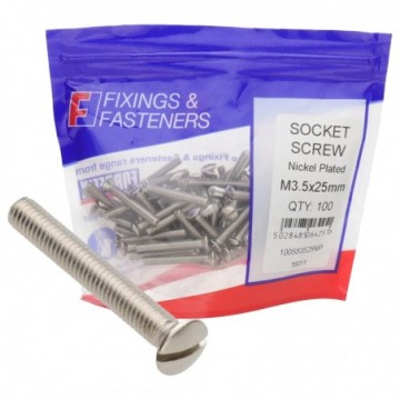 ForgeFix Electrical Slotted Socket Screws 3.5x25mm [100 Pack]