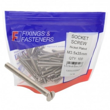 ForgeFix Electrical Slotted Socket Screws 3.5x35mm [100 Pack]