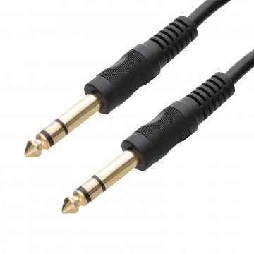 Pro 6.35mm Jack Plug to 6.35mm Jack Plug Stereo Cable Gold 2m
