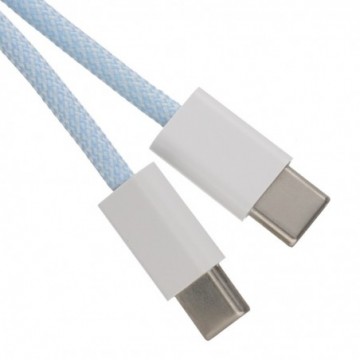 Braided USB-C Cable for iPhone 15 Lead Data/Charging 60W 480Mbps 1.5m Blue