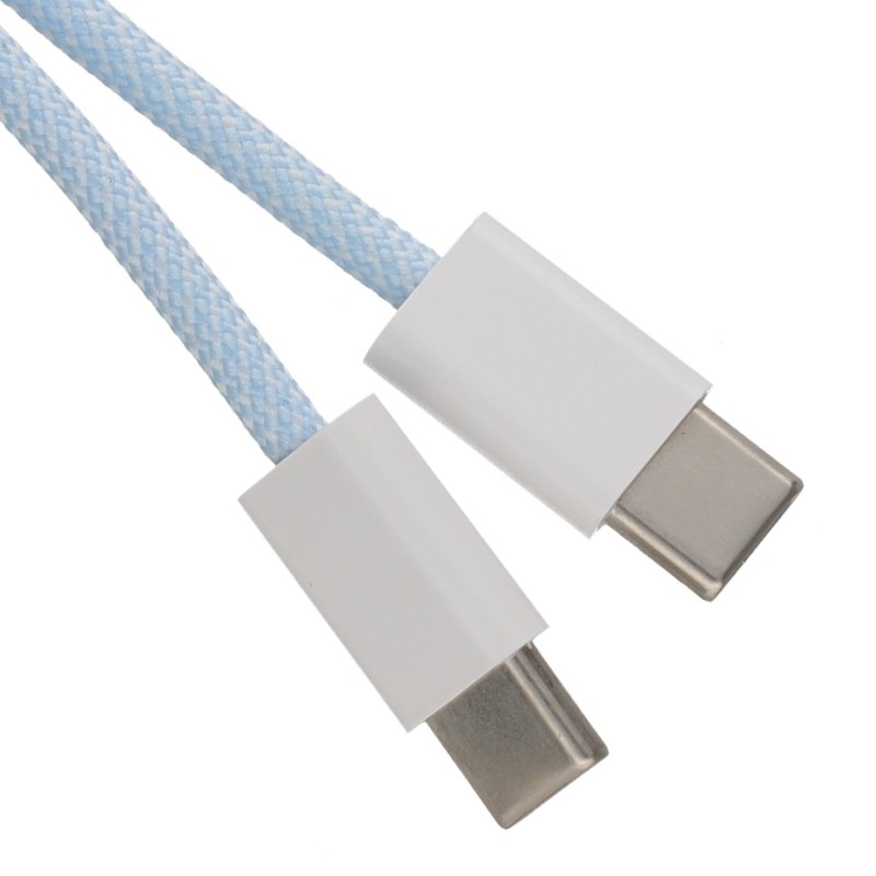 Braided USB-C Cable for iPhone 15 Lead Data/Charging 60W 480Mbps 1.5m Blue Braided USB-C Cable for iPhone 15 Lead Data/Charging 60W 480Mbps 1.5m Blue