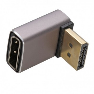 DisplayPort 8K Right Angle Adapter 8K 60Hz 270 Degrees Plug to Socket Vertical