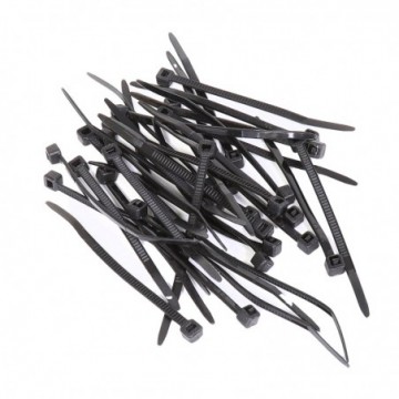 enTie Black Cable Ties 2.5mm x  60mm Nylon 66 UL Approved [50 Pack]