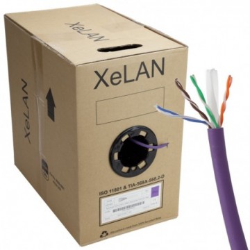 XeLAN Copper Cat6 Network Cable U/UTP Low Smoke LSOH EPR:Dca 305m Violet