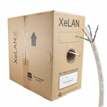 XeLAN Copper Cat6 Network Cable U/UTP Low Smoke LSOH EPR:Dca 305m White