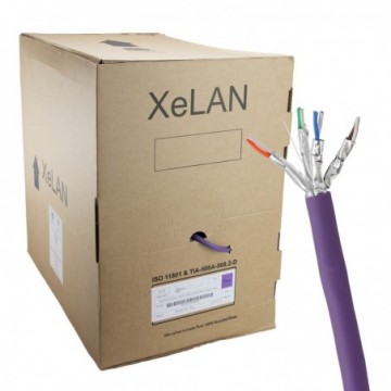 XeLAN Copper Cat6A Network Cable U/UTP Low Smoke LSOH EPR:Dca 305m Violet