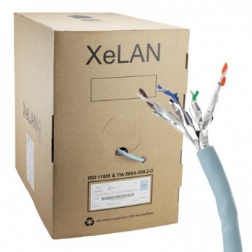 XeLAN Copper Cat6A Network Cable U/UTP Low Smoke LSOH EPR:Cca 305m Ice Blue
