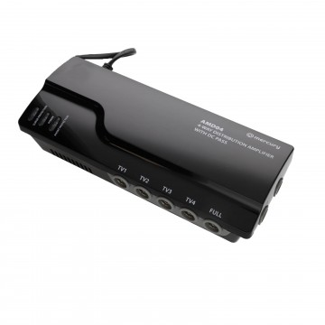 4 Way 4G Ready VHF UHF TV Aerial Distribution Powered Amplifier & DC By-Pass