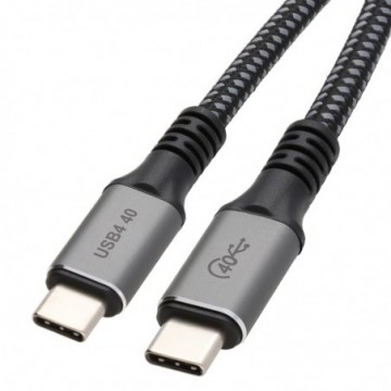 CERTIFIED USB4 40Gbps Thunderbolt 3/4 USB 4.0 Type C Braided Cable Metal  1m