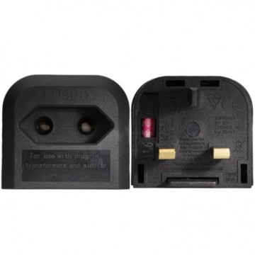 BCA Euro (2-Pin) to UK 3A Converter Plug  - Black
