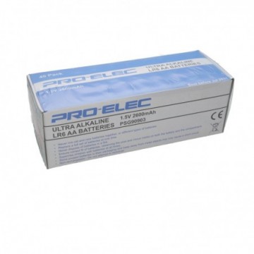 PRO-ELEC Ultra Alkaline LR6 AA Batteries 1.5V 2600mAh [40 Pack]