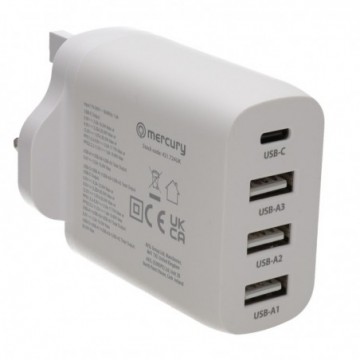 35W 3xUSB-A & USB-C UK Wall Charger For Phone and Tablets