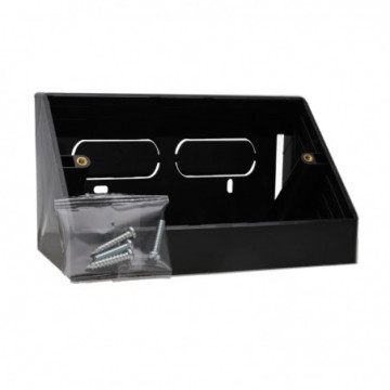 Double Gang Desk Mount Angled Back Box for 146mm x 85mm Faceplates Black