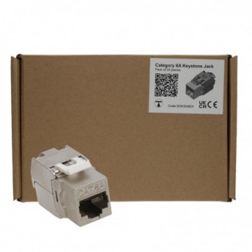 TUK Cat6A STP Shielded RJ45 Keystone Jack Toolless 22-24AWG PoE+ [24 Pack]