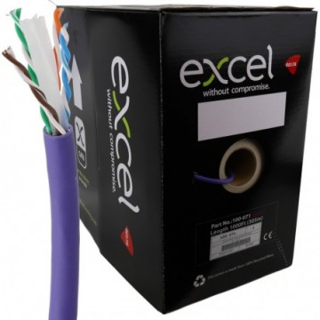 Excel Copper Solid Cat6 Cable U/UTP 24AWG LSOH CPR Dca 305m Violet