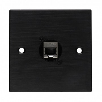 Brushed Dark Aluminium D-Series 1 x Cat 6 Socket Wall Metal Plate