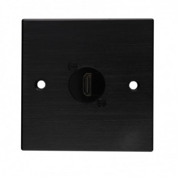 Brushed Dark Aluminium D-Series 1 x HDMI 90 Degree Feedthrough Wall Metal Plate
