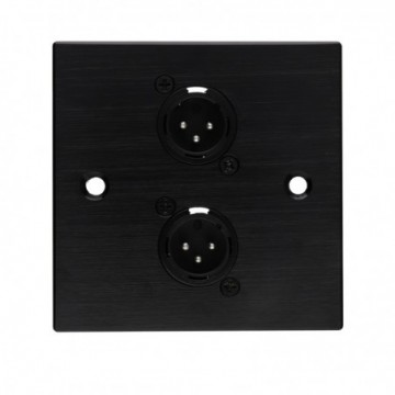 Brushed Dark Aluminium D-Series 2 x Male XLR Wall Metal Plate