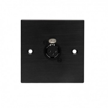 Brushed Dark Aluminium D-Series 1 x Female XLR Wall Metal Plate