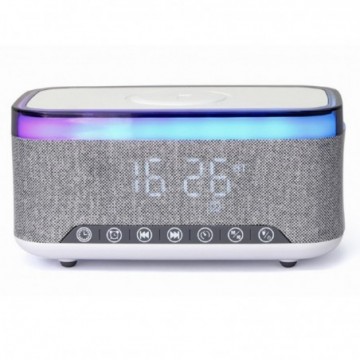 Gembird Digital Alarm Clock with 15W Mobile Phone Wireless Charging and Speaker
