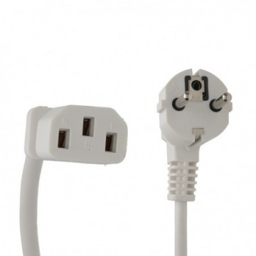 Right Angle European Schuko Plug to C13 IEC Plug 10A VDE White Power Cable 1.8m