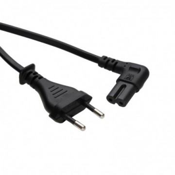 2 Pin Euro Plug to Figure of Eight 8 C7 Right Angle Plug Power Cable 2m