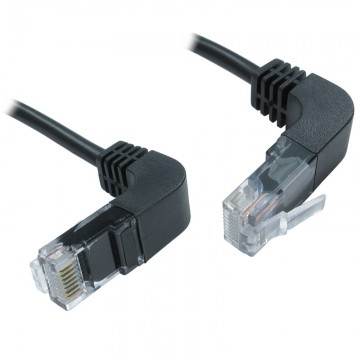 Cat5e Copper RJ45 Right Angle to Right Angle Plug Ethernet Network Cable 0.5m
