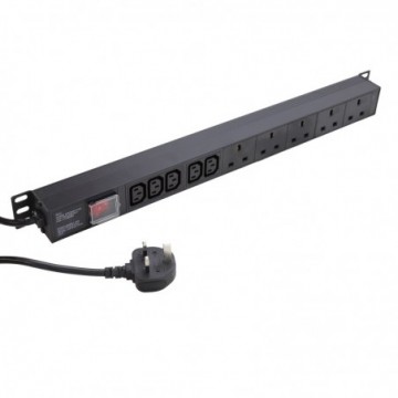 PDU COMBO 5x UK Sockets 5x C13 IEC 13A Plug Vertical Power Distribution Unit 3m