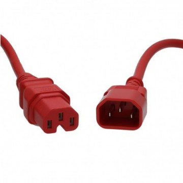 Power Extension Cable Male to Female UPS C14 to C15 HOT CONDITION 1.00mm Red 1m