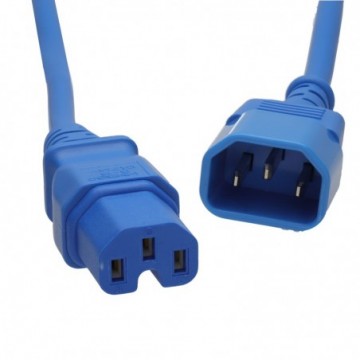 Power Extension Cable Male to Female UPS C14 to C15 HOT CONDITION 1.00mm Blue 1m